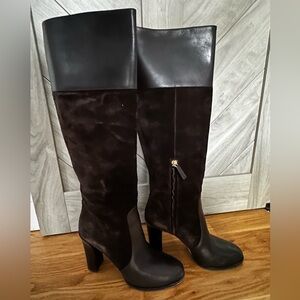 Michael Kors collection brown leather and suede Knee-High Boots size 40/US 9